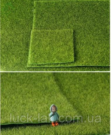 Имитация травы, коврик для имитации лужайки 30*30 см, высота флока 8 мм - фото 3 - id-p1841149364