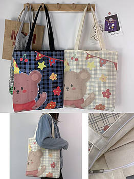 Сумочка жіноча шопер прямокутна 38*34 см на блискавці з кишенею в різних кольорах Kay