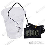 Датчик температури з РК-дисплеєм для акваріумів, котельних, холодильників, цифровий термометр із сенсором, фото 5