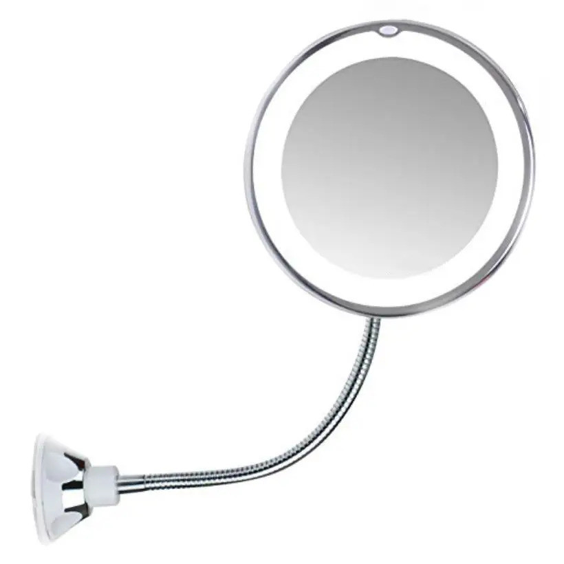 Гнучке дзеркало для макіяжу з LED-підсвіткою Ultra Flexible mirror зі збільшенням 10X на присоску