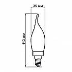 Світлодіодна лампа Biom FL-415 C35 LT 4W E14 2530K Amber свічка на вітрі, фото 7