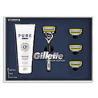 Подарочный набор для бритья Gillette Proglide Shield (1 станок 4 картриджа и крем для бритья 177 мл)