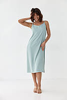 Женское платье-комбинация на тонких бретелях - мятный цвет, M (есть размеры)