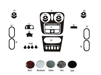 Накладки на панель (Meric, Туреччина) Дерево для Renault Logan II 2013-2022 рр від VLF комп.
