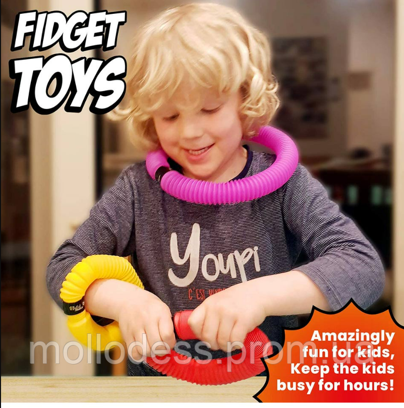 Fidget Pop Tube Пластиковые эластичные трубы Ручные антистрессовые сенсорные игрушки - фото 9 - id-p1815917095