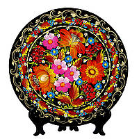 Тарелка петриковская роспись с подставкой . диаметр 30 см.