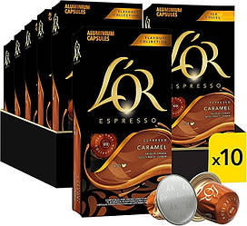 СЕТ 10 пачок! Кава в капсулах Nespresso L'or ESPRESSO Caramel
