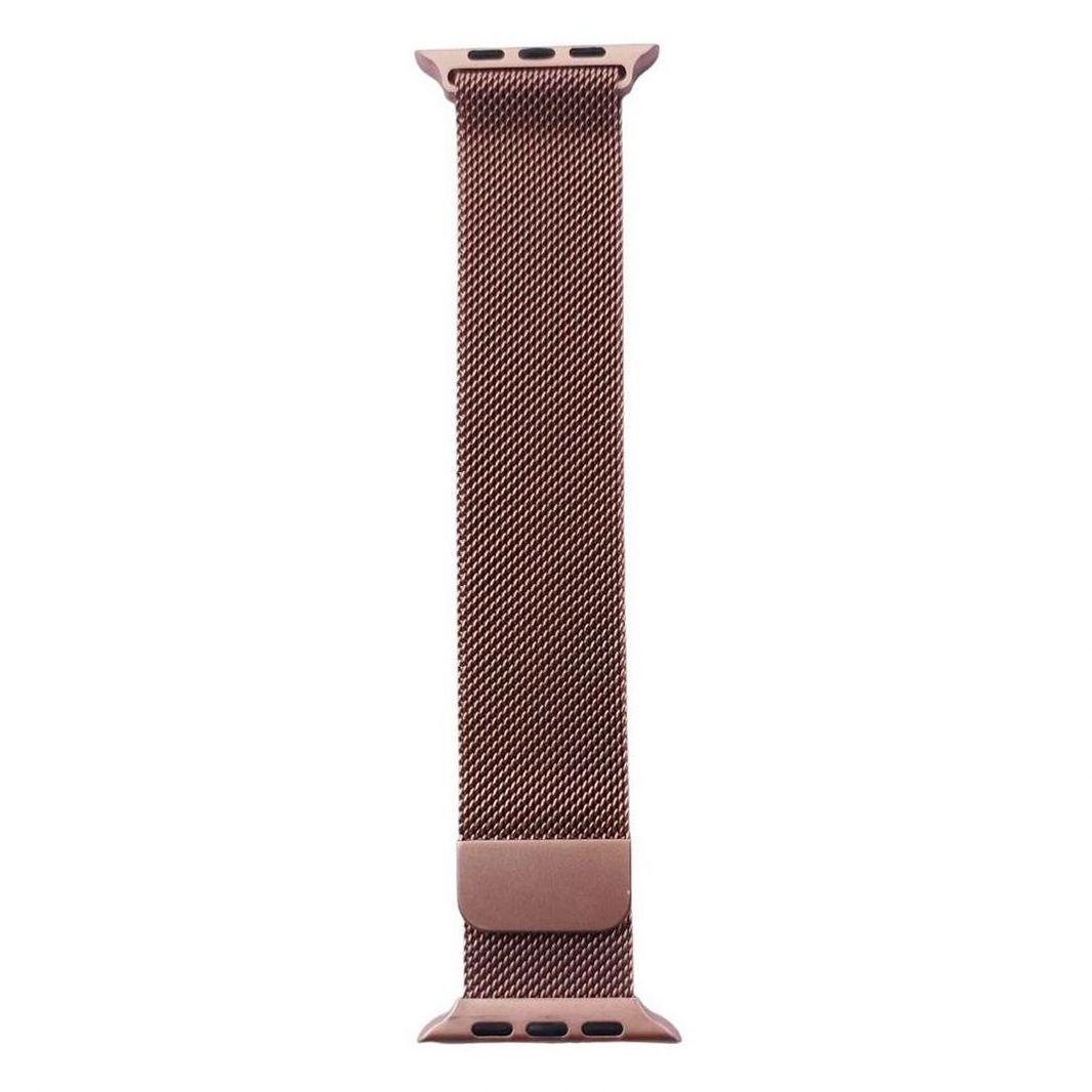 Ремінець металевий для Apple Watch 42/44/45/49 mm Milanese Loop Band Gold Rose