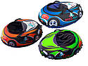 Тюбінг "RacingСars" автомобить машинка для дітей Надувні Санки Ватрушка з ПВХ синя, фото 2