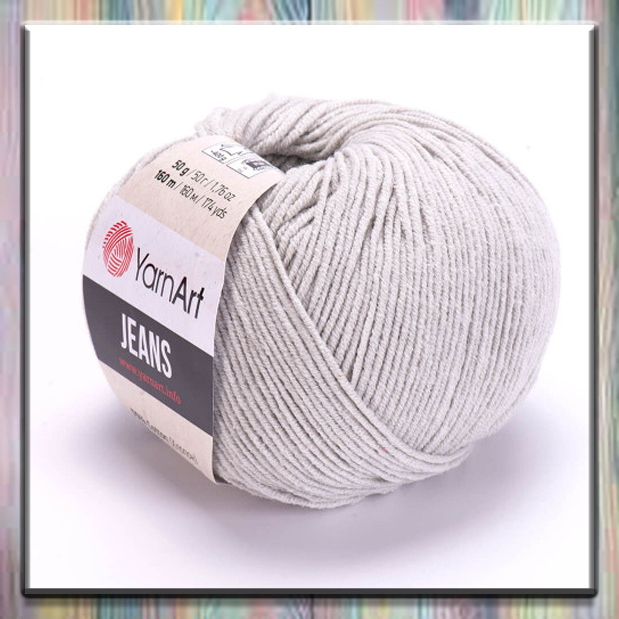 Пряжа (нитка) бавовняна Джинс (Jeans) 49 світло-сірий YarnArt (ЯрнАрт) 1824A, фото 1