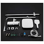 Душова система з тропічним душем і змішувач на умивальник GAPPO G2417-8-1 квадратний білий хром, фото 4