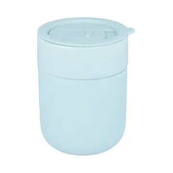 Кавові чашки 295мл з кришками Cute Travel Mugs з захисним силіконовим чохлом light blue