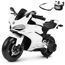 Електромобіль дитячий мотоцикл Ducati Bambi M 4262EL-1-2 19 км/год до 12 років білий, фото 3