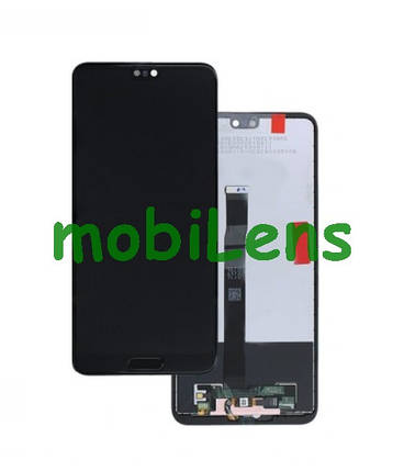 Huawei P20, EML-L29, EML-L09 Дисплей+тачскрин (модуль) чорний + сканер відбитка пальця (кнопка НOМЕ) Original, фото 1