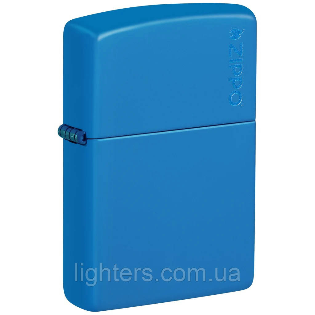 Zippo Classic Sky Blue Matte Zippo Logo 48628ZL, запальничка зипо лого