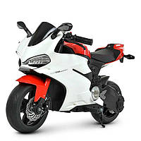 Детский мотоцикл электромобиль Ducati Bambi M 4262EL-1-3 19 км/час до 12 лет бело-красный