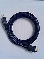 Шнур HDMI штекер - HDMI штекер v.1,4, диаметр - 6мм, 1 5м, чёрный .
