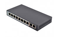 PoE коммутатор 10 портов FoxGate S6008-E2-AI PoE (120W) [FE: 8 x PoE + 2 x RJ-45]