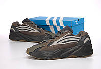 Мужские кроссовки Adidas Yeezу v2 (коричневые) спортивные комбинированные повседневные кроссы К14333