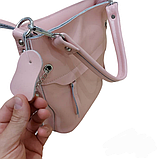Жіноча рожева сумочка з натуральної шкіри LPN6608, фото 6
