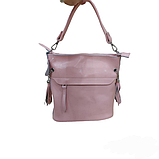 Жіноча рожева сумочка з натуральної шкіри LPN6608, фото 7