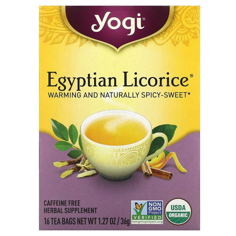 Yogi Tea, Egyptian Licorice (Егіпетська локриця), без кофеїну, 16 чайних пакетиків, 36 г