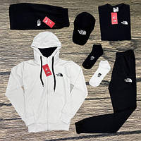 Мужской спортивный костюм The North Face набор с футболкой и шортами, комплект одежды 7в1. Живое фото
