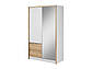 Шаф-купе Sara 130 ДСП ламінована, МДФ, скандинавський, білий, дуб Сонома, фото 3