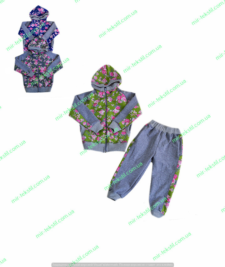 Опт дитячий спортивний костюм для дівчаток, трикотажний комплект (кофта + штани) для дітей від р.28 до р.40