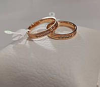 Обручальное кольцо с камнями цирконий разные размеры (Медицинское золото) Xuping