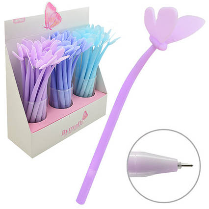 Гелева ручка "Метелик", зручна, якісна, пише синьою пастою (ST01913)