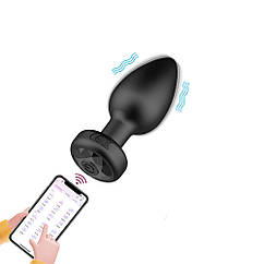 Анальна вібро пробка смарт Wo-sex forloveАРР, 9 режимів вібрації, з камінчиком. S/M