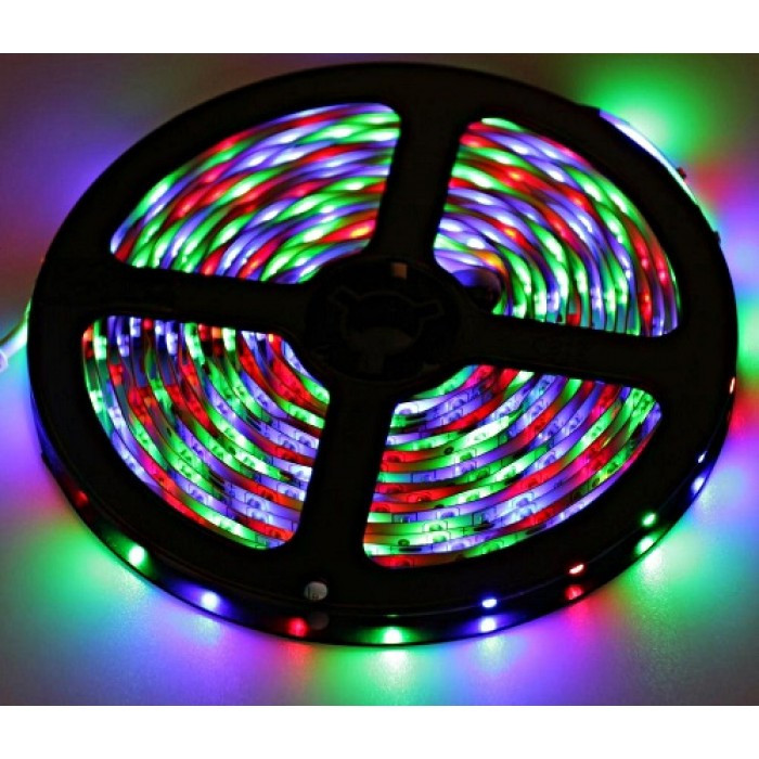 Лента светодиодная WOW Подсветка RGB 300 светодиодов влагозащитная 5050 с адаптером 5 метров - фото 3 - id-p1842752654