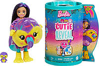 Игровой набор сюрприз Барби Barbie Cutie Reveal Jungle Series Chelsea Мини-кукла Барби Челси в костюме Тукана