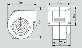 Вентилятор для твердопаливного котла WPA-140 Мplus до 80КВт (Польща), фото 4