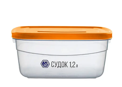 Судок універсальний 1,2л (Помаранчева кришка) 91п арт