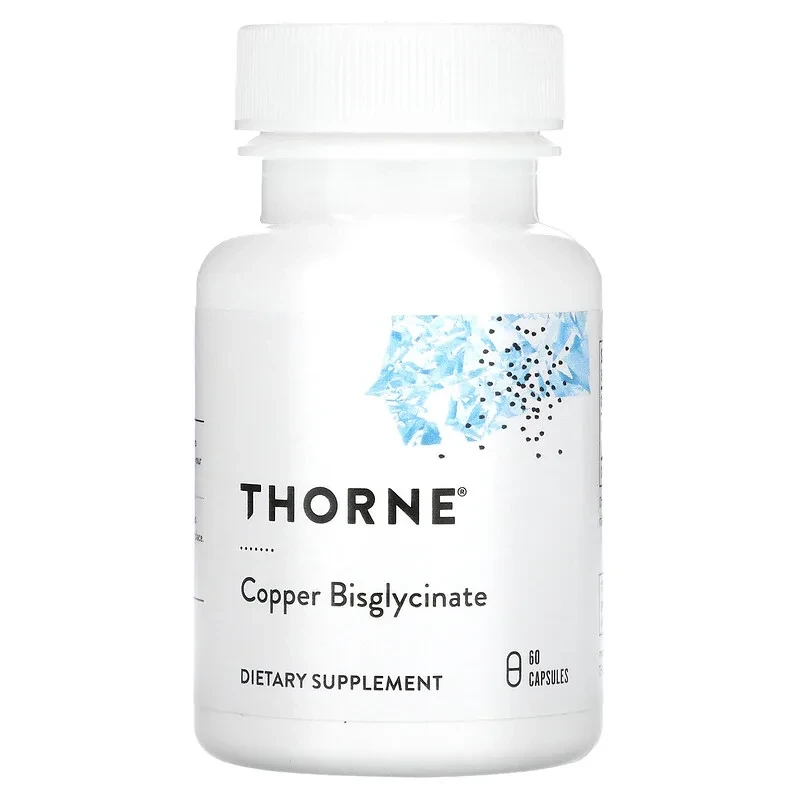 Thorne, Бігліцинат міді, 60 капсул