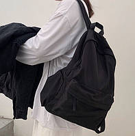 Женский черный однотонный спортивный городской рюкзак