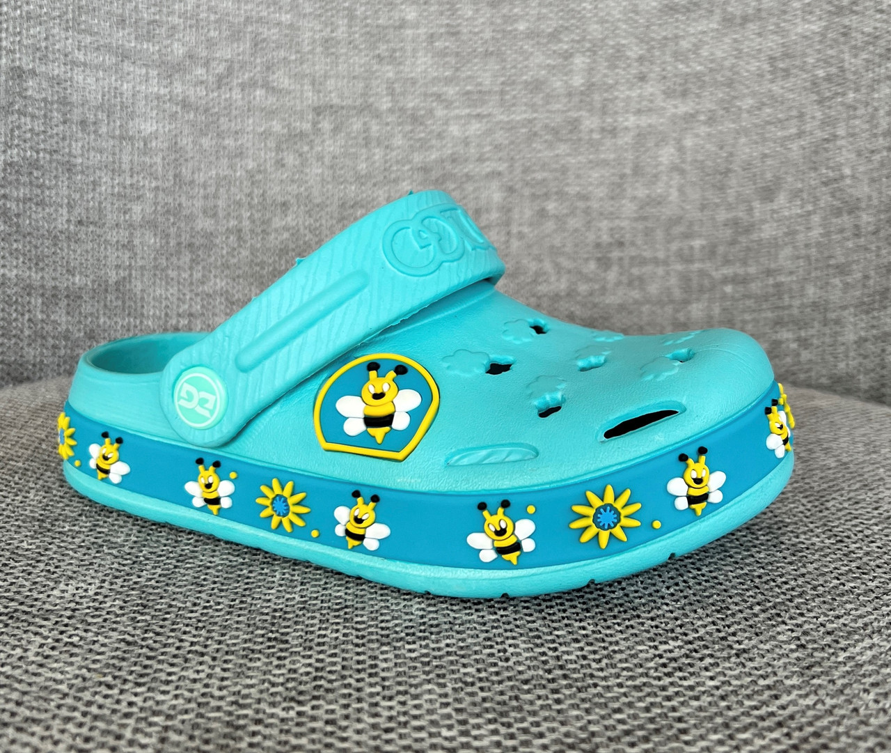 Дитячі крокси на літо бірюзового кольору