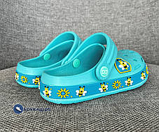 Дитячі крокси на літо бірюзового кольору, фото 3