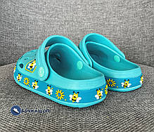 Дитячі крокси на літо бірюзового кольору, фото 4