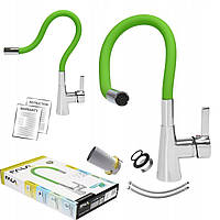 Кран на Кухню з Гнучким Виливом Зелений Fala Flexible (75709)
