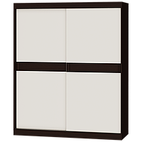 Современный шкаф купе 2-х дверный Соната 1800 Венге темный + Белый