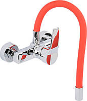 Змішувач Для Кухні з Гнучким Виливом Червоний Fala Flexible (75672)