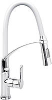 Кран на Кухню з Гнучким Виливом Білий Fala Flexible-2 (75676)