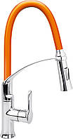Кран на Кухню з Гнучким Виливом Помаранчевий Fala Flexible-2 (75678)