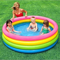 Детский круглый надувной бассейн "Пылающий закат" Intex 168 х 41 см Объем 617 литра