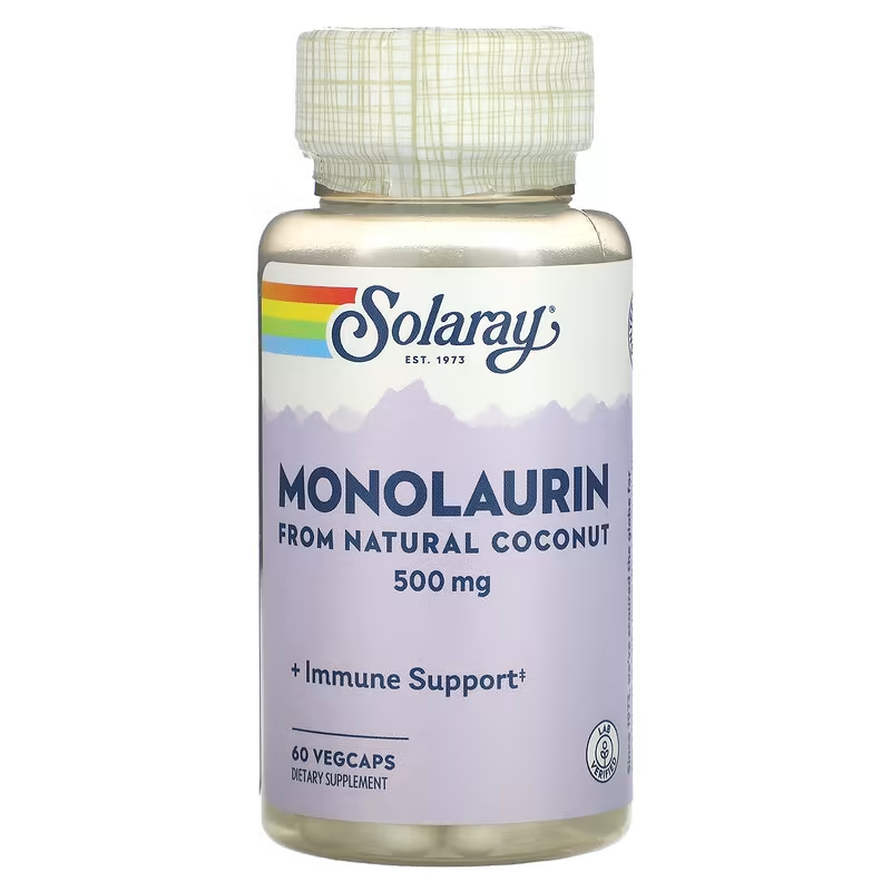 Монолаурин, 500 мг, 60 вегетаріанських капсул Solaray