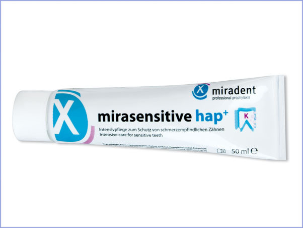 Зубна паста для інтенсивної захисної терапії чутливих зубів MIRADENT Mirasensitive hap+ 50мл