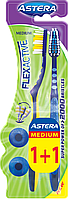 Зубная щетка ASTERA Flex Active Medium 1+1